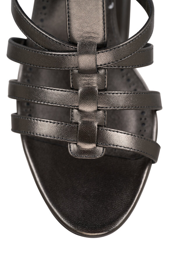 Manolo Blahnik - Riranhi Graphite Leather T-Strap Sandal, 70mm