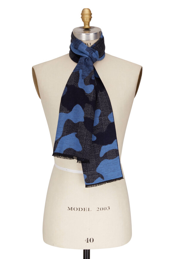 Chelsey Imports Blue Camo Silk Scarf
