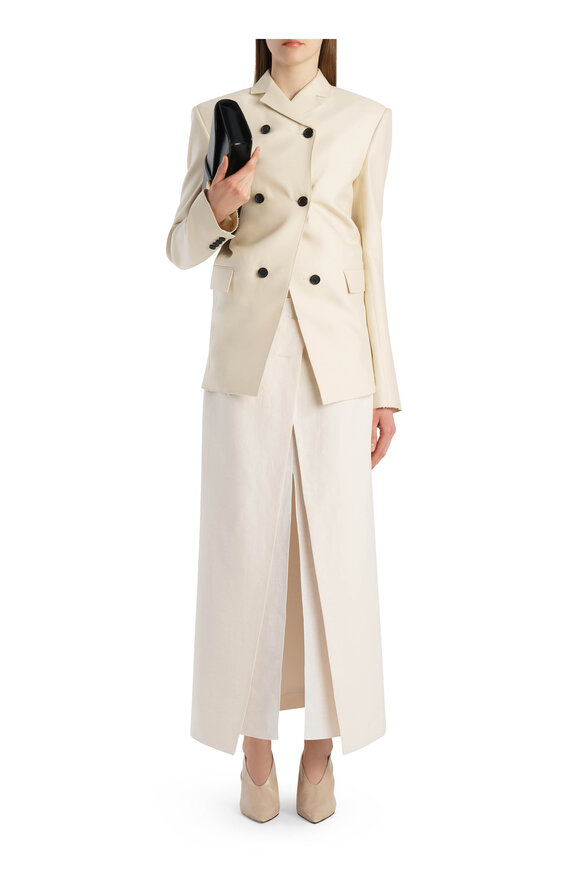 Khaite Tal Cream Double Layered Skirt - view 2