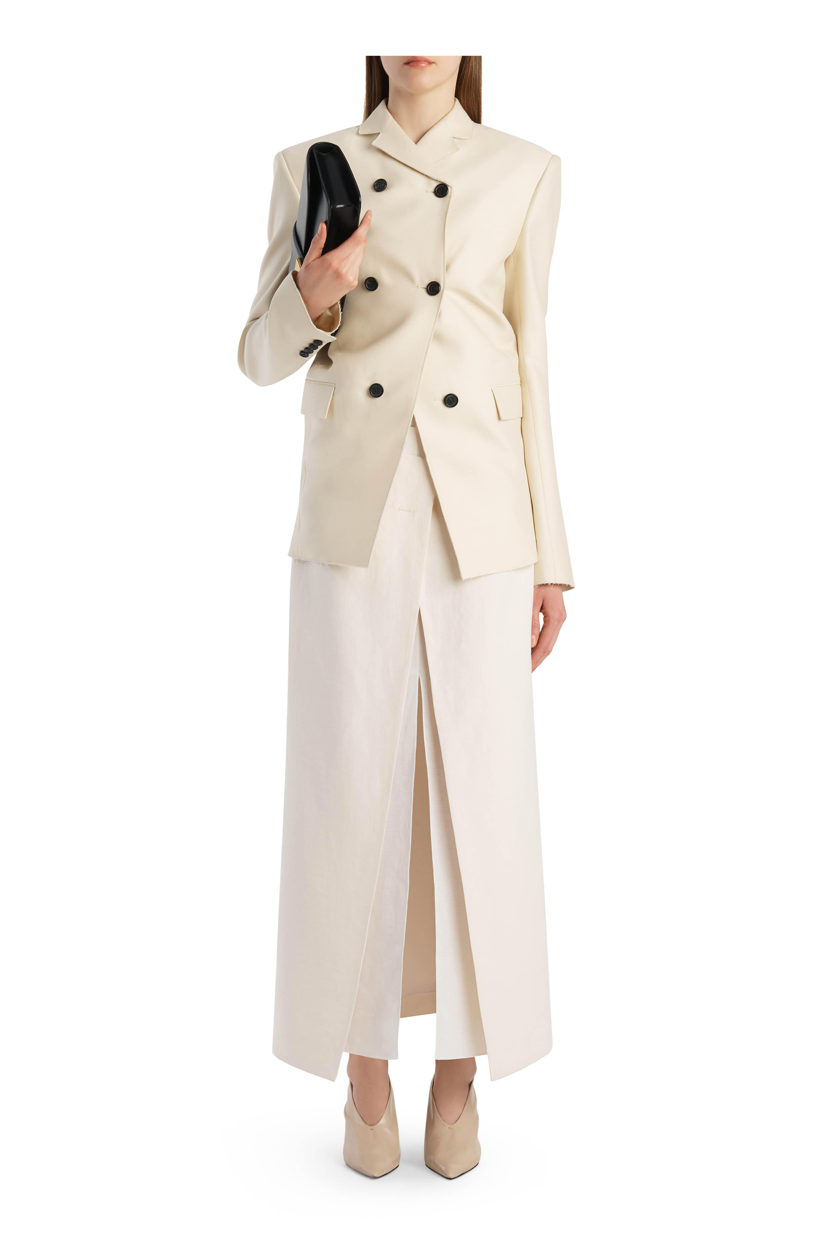 Khaite - Tal Cream Double Layered Skirt - view 2