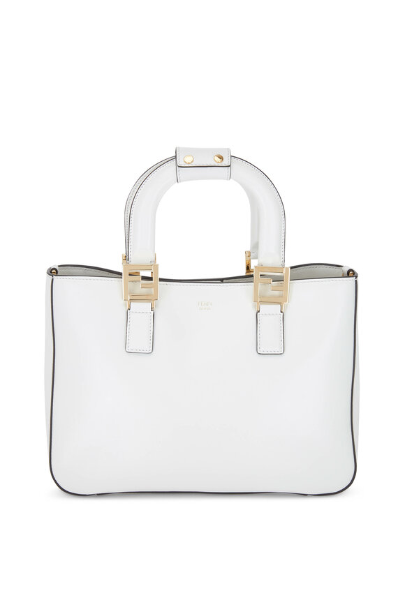 Fendi - White Leather Small Tote Bag