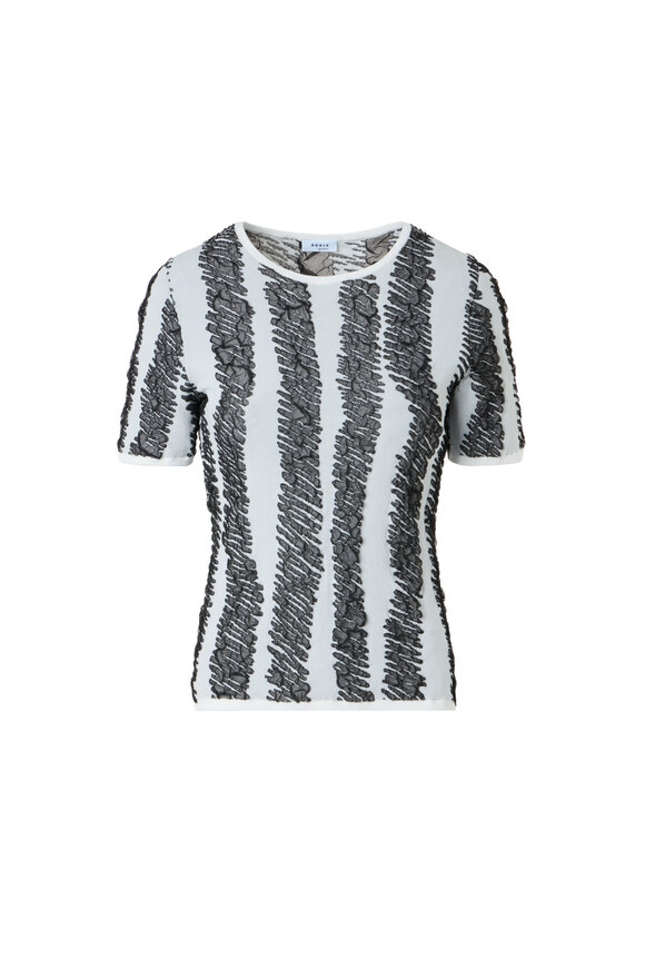 Akris Punto Black & Cream 3D Scribble Jacquard Knit Top - view 1