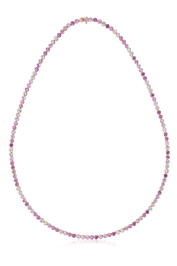 Nam Cho 18k Multi-Shade Pink Sapphire & Diamond Necklace - view 1