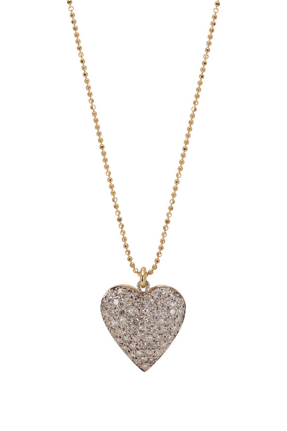 Renee Lewis - Antique Pavé Diamond Heart Pendant Necklace