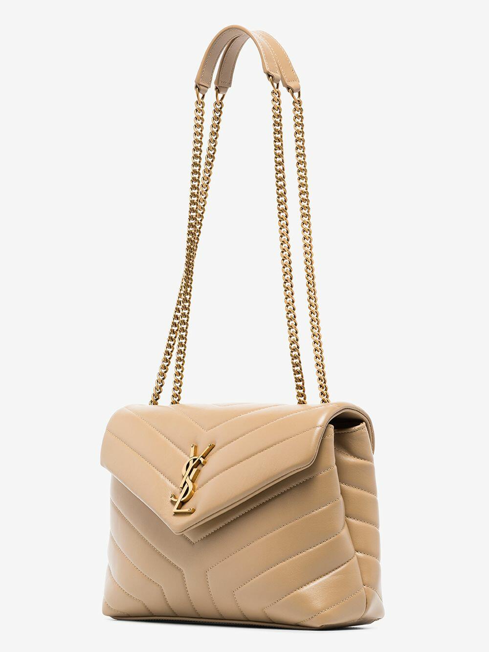 Saint Laurent Women's Loulou Cream Quilted & Padded Leather Small Bag | by Mitchell Stores
