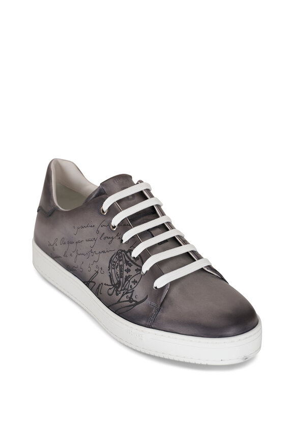 Berluti Playtime Light Aluminio Scritto Leather Sneaker 