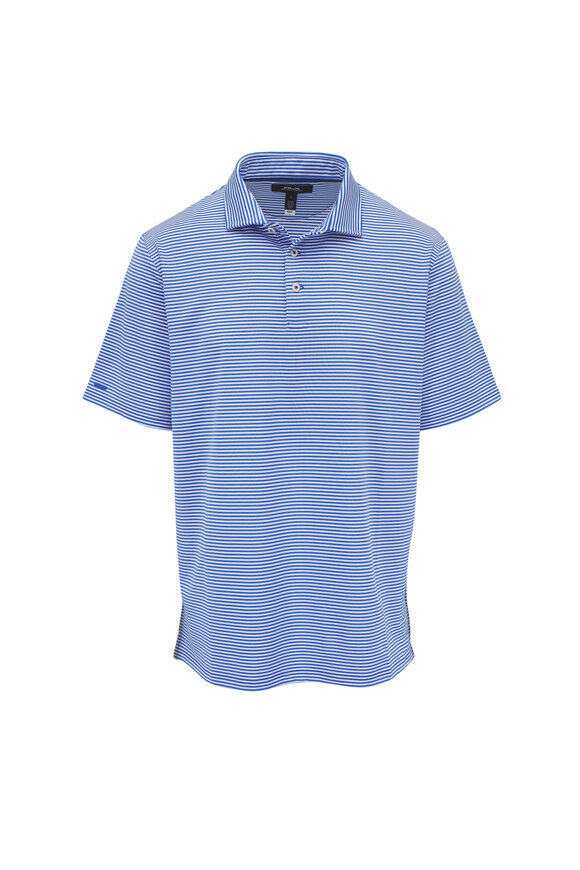 RLX Ralph Lauren Blue Striped Jersey Polo
