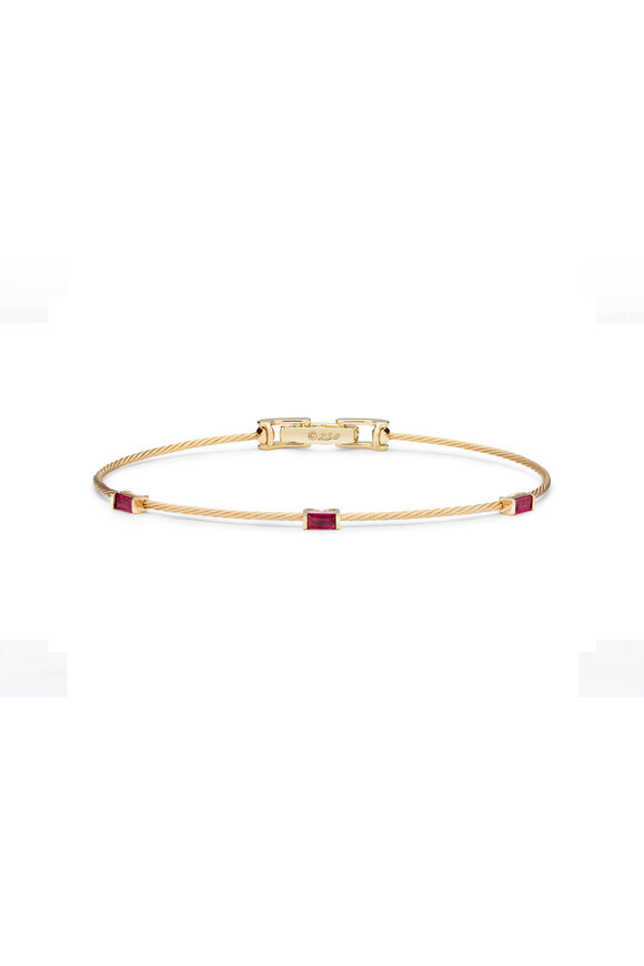 Paul Morelli Unity Wire Baguette Ruby Bracelet