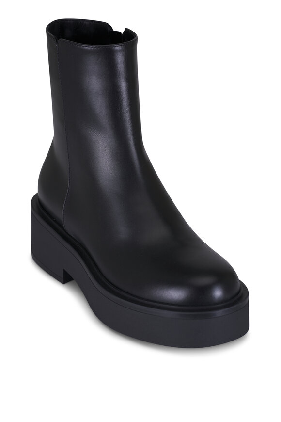 Gianvito Rossi Hiro Black Vitello Glove Leather Boot, 50mm