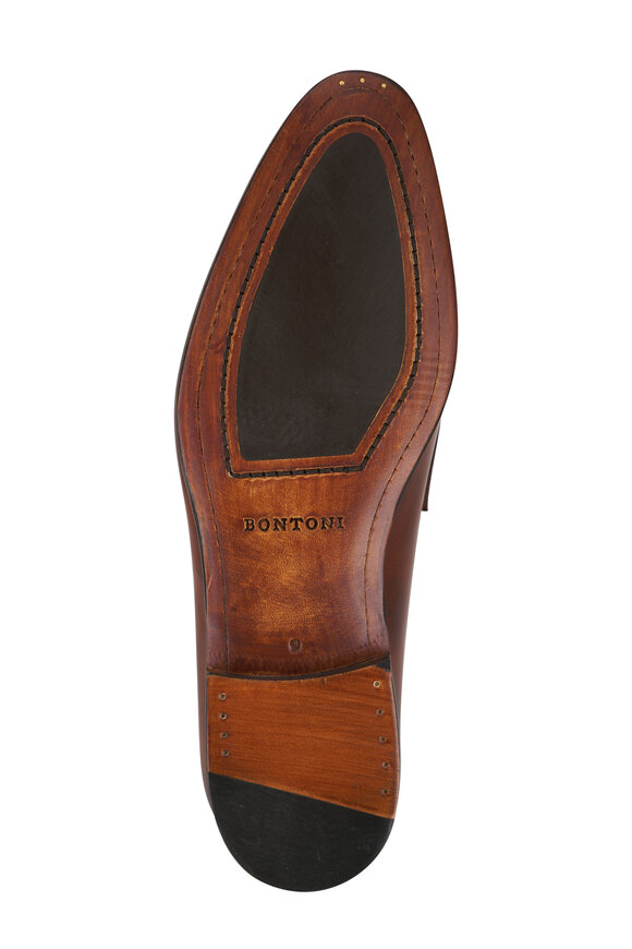 Bontoni - Festoso Giallo Scuro Brown Leather Loafer 