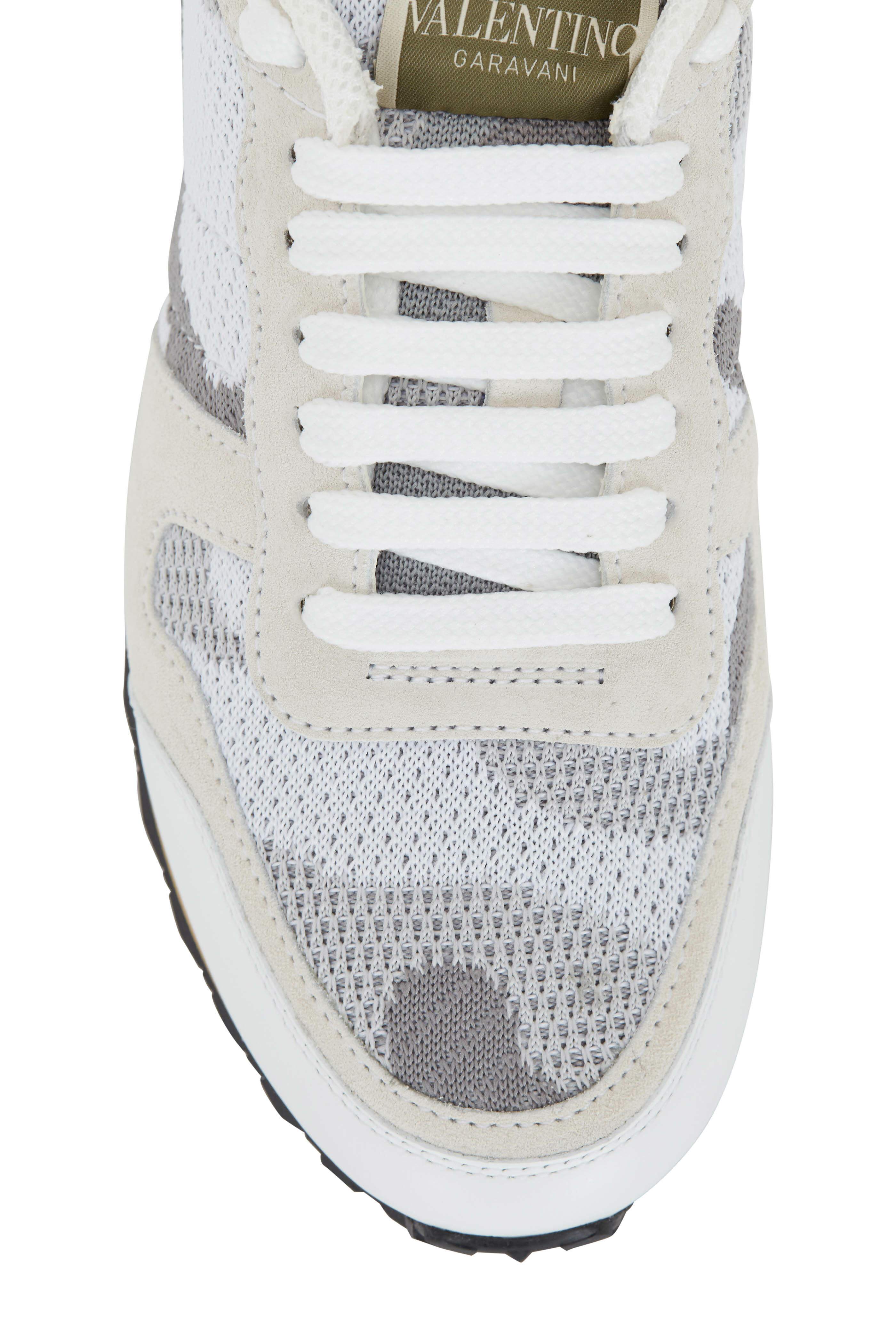 Valentino Garavani - White & Gray Camouflage Studded Knit