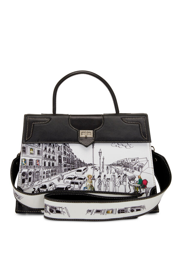 Marquise Paris - Black & White Parisian Life Voltaire Bag