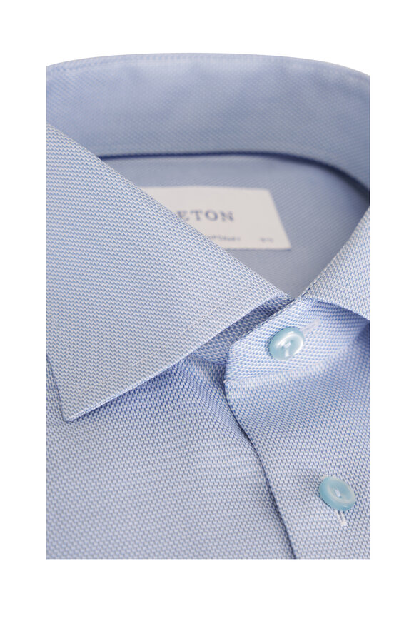 Eton Light Blue Textured Contemporary Fit Dress Shirt - view 2
