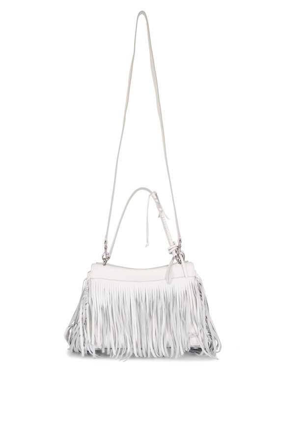 Balenciaga Small Rodeo White Leather Fringe Top Handle Bag - view 4