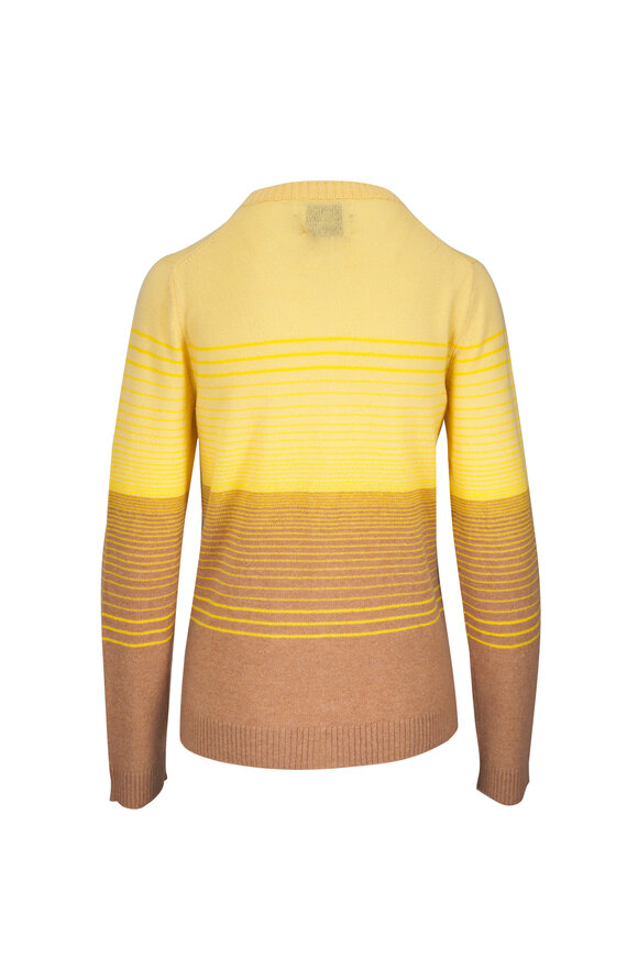 The Elder Statesman Ruth Butter Gradient Cashmere Cardigan - view 3