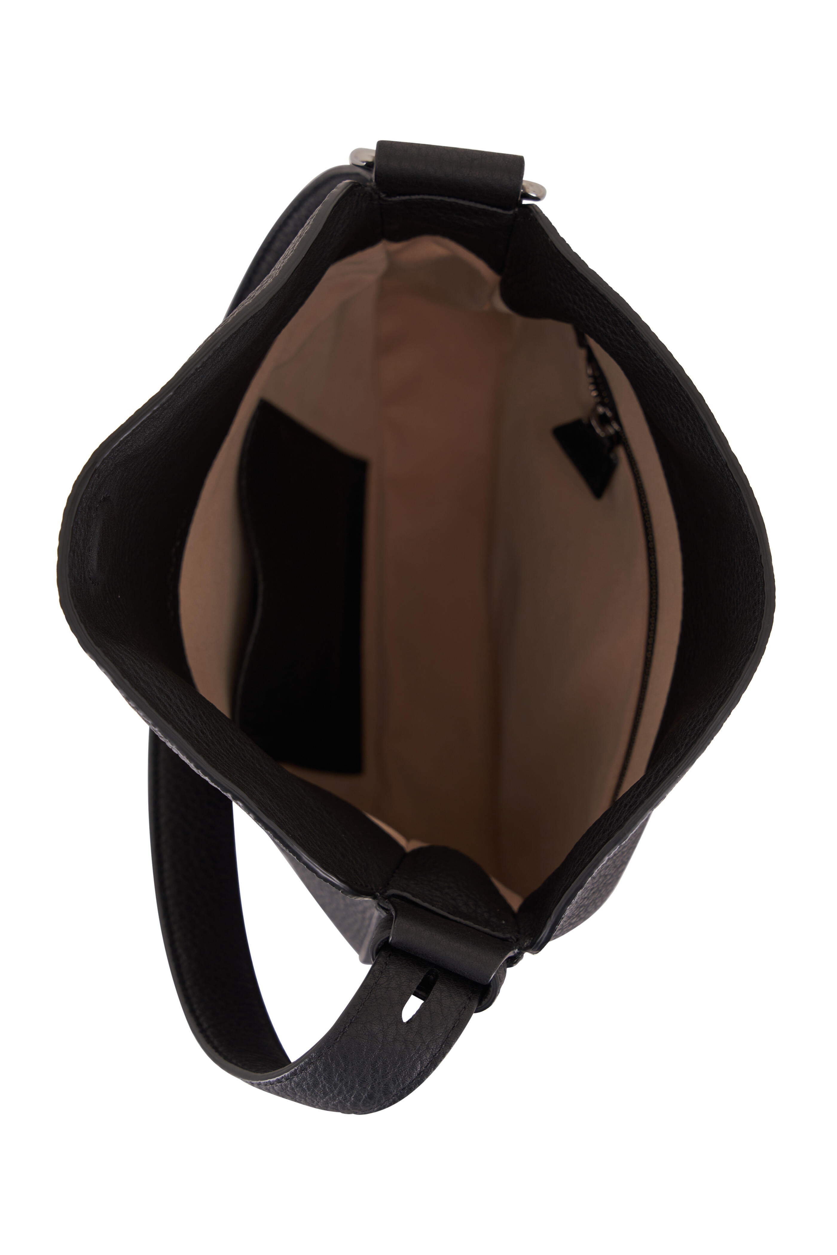 Akris - Little Anna Black Leather Hobo Bag