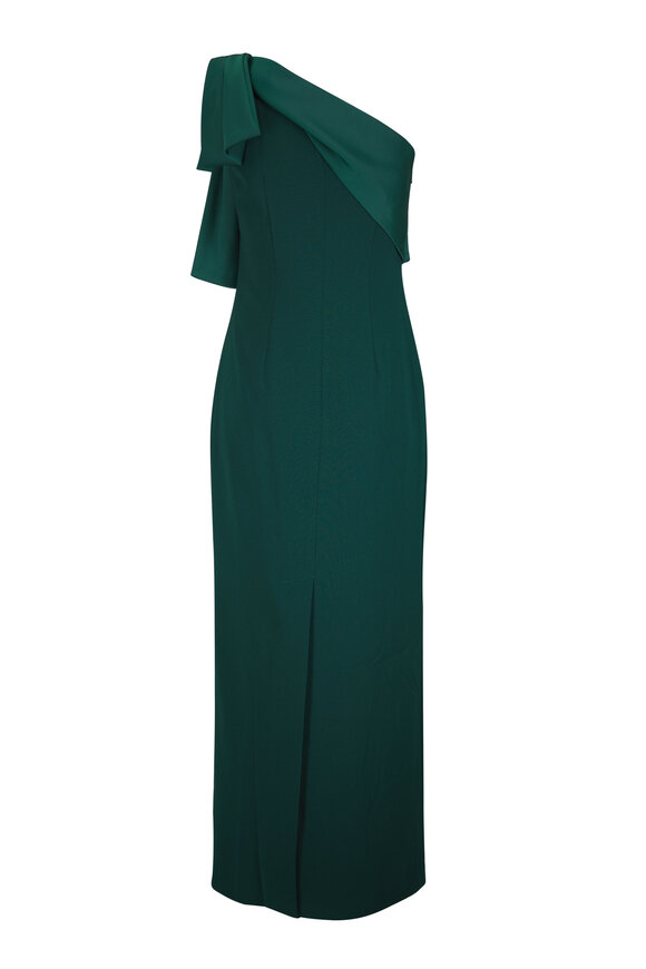 Sachin Babi Estrella Forest Green One Shoulder Gown - view 3
