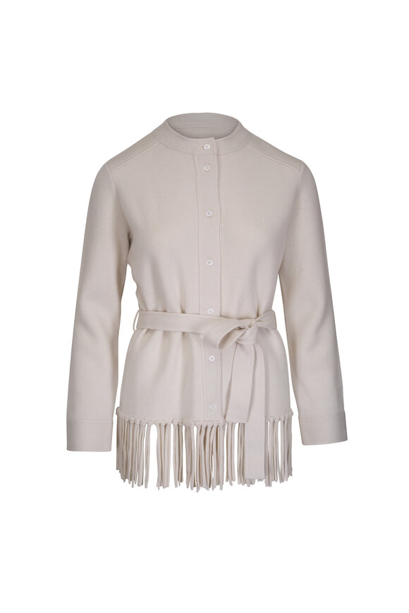 TWP Thea Ivory Cashmere Fringe Jacket - view 1