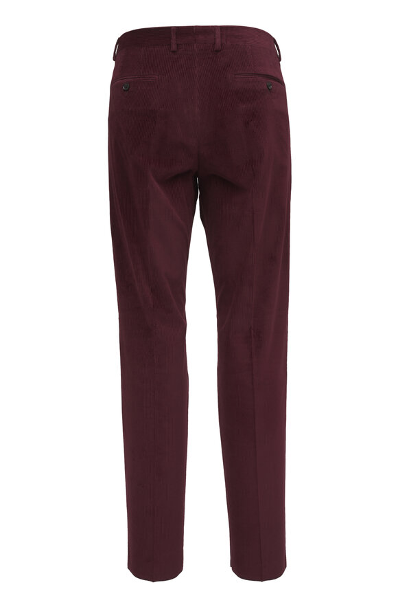 Maurizio Baldassari Burgundy Stretch Corduroy Pant - view 3
