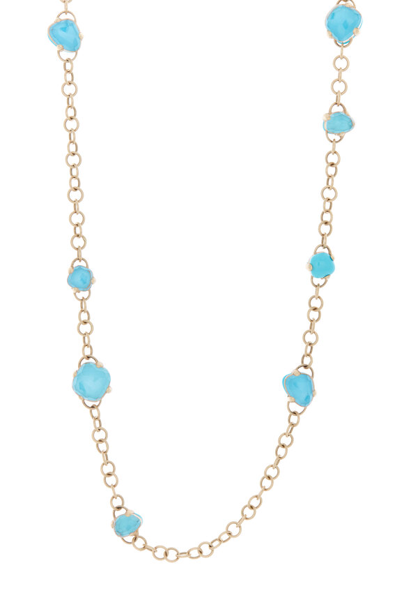 Pomellato - Capri Rose Gold Turquoise Rock Crystal Necklace