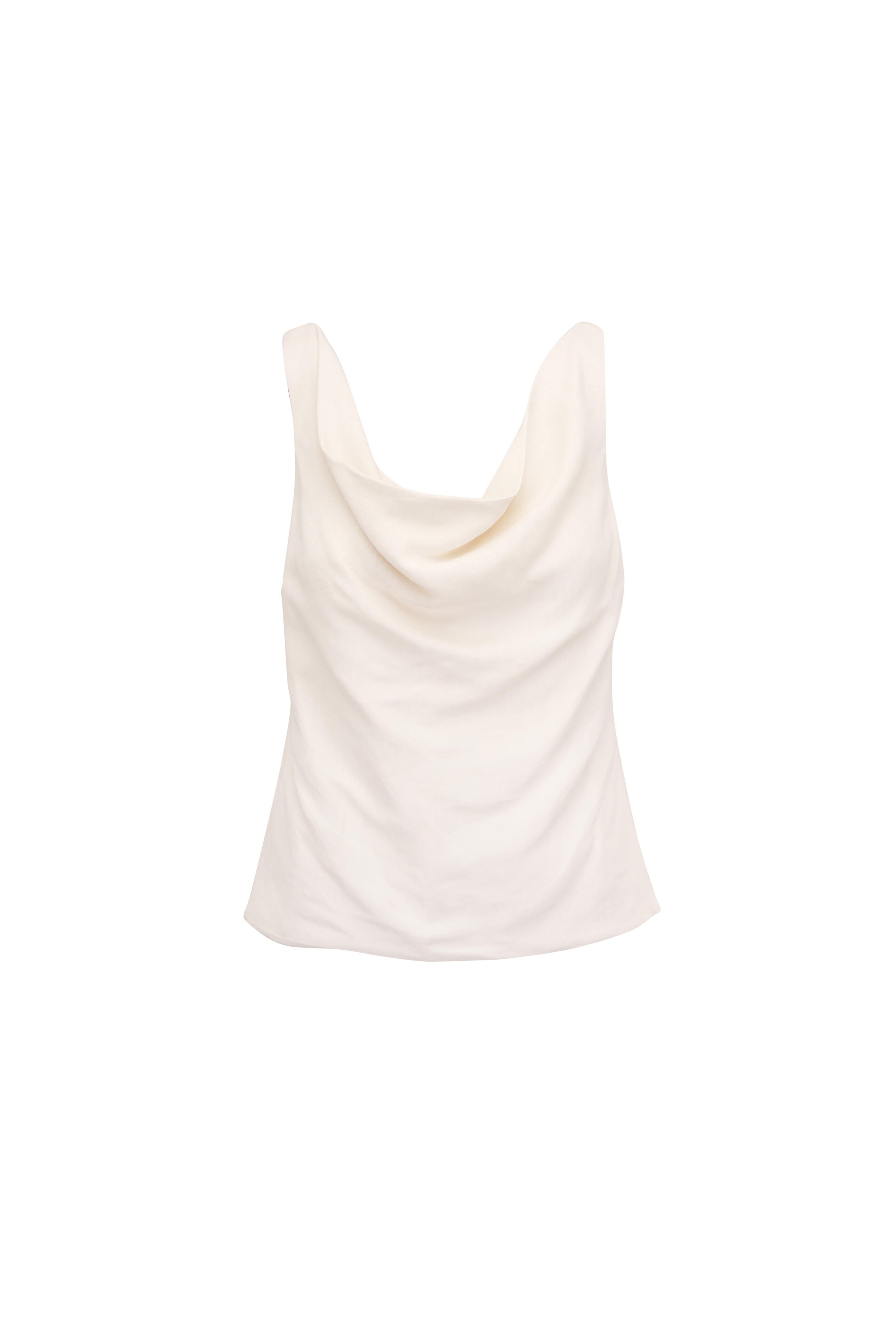 Brunello Cucinelli - Ivory Fluid Twill Draped Top