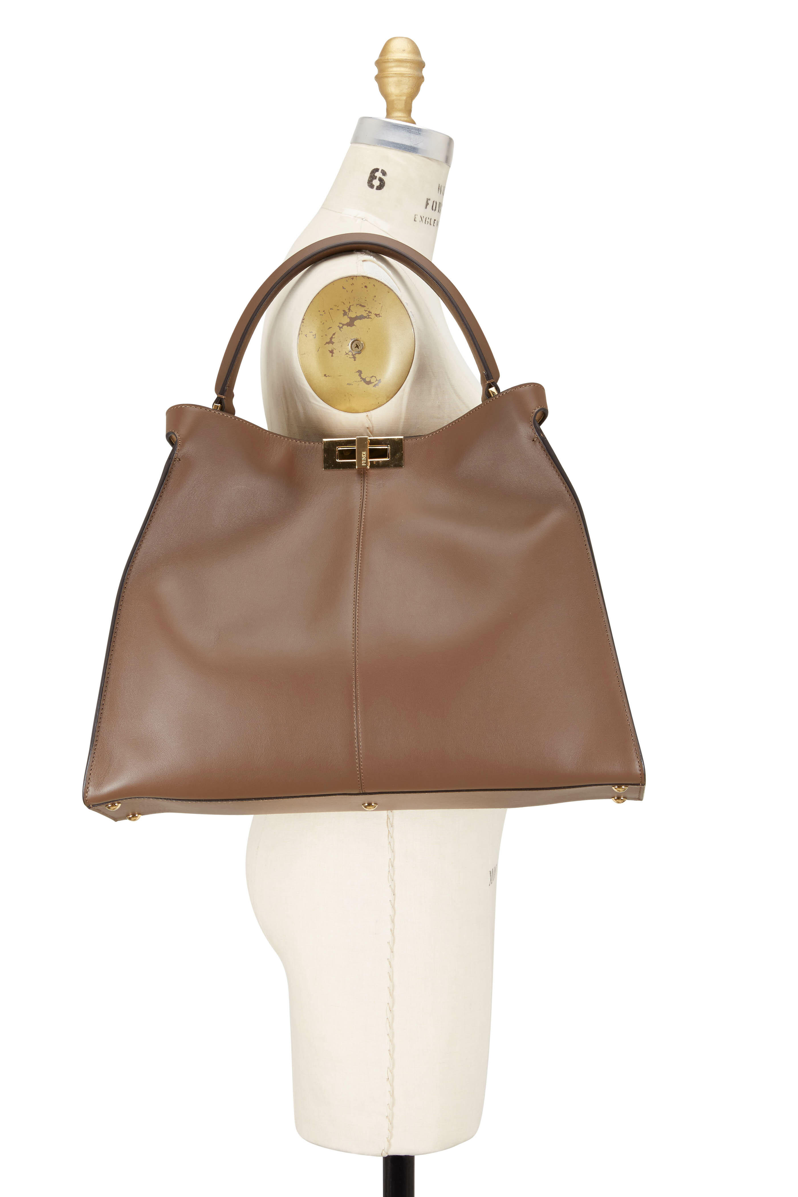 Fendi - Peekaboo X-Lite Brown Leather Large Tote