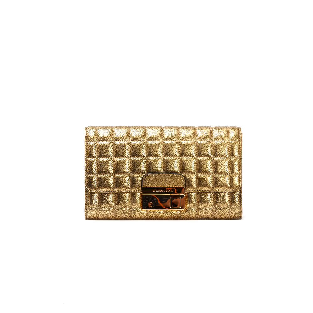 全国送料無料の通販 Collection Kors Michael - Clutch Leather Quilted Gold Gia バッグ