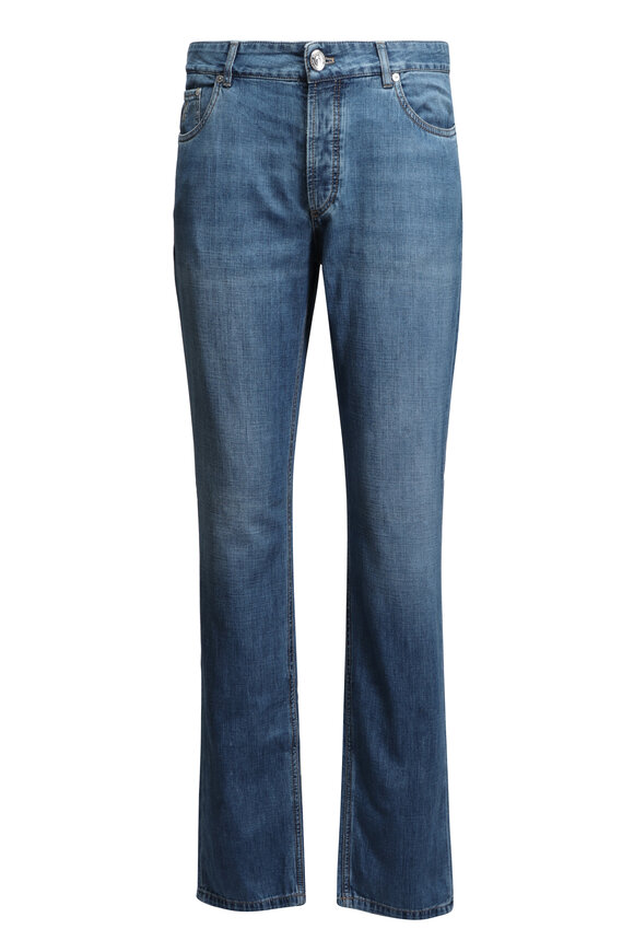 Brunello Cucinelli - Light Blue Traditional Fit Jean