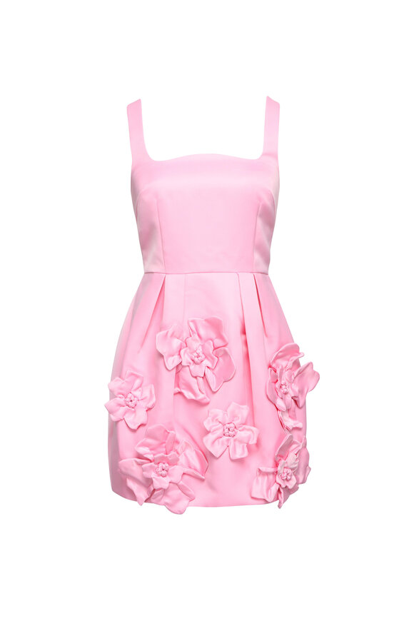 Leo Lin Piper Pink Floral Applique Bell Mini Dress