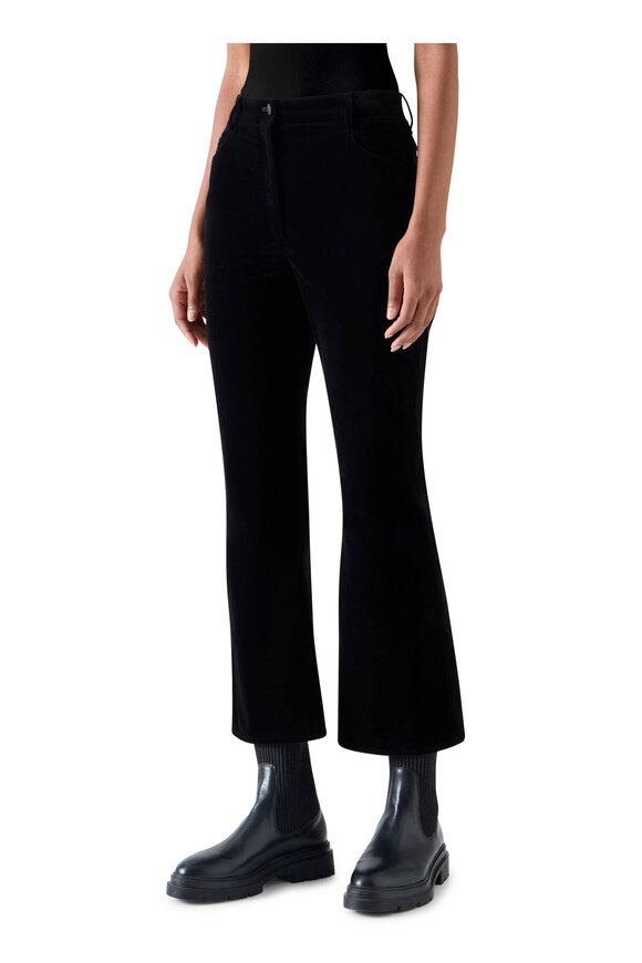 Akris Punto Caia Black High-Stretch Straight-Leg Crop Pant - view 5