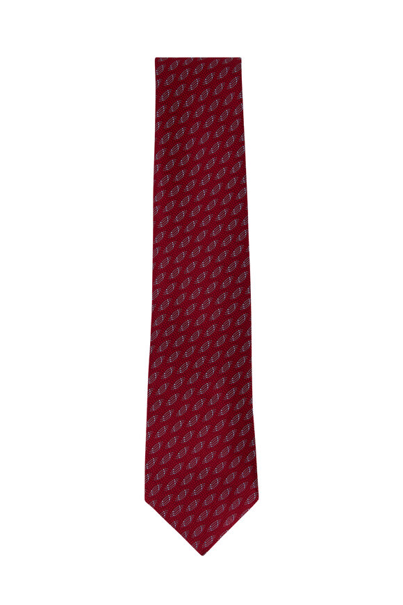 Charvet - Red Geometric Silk Necktie