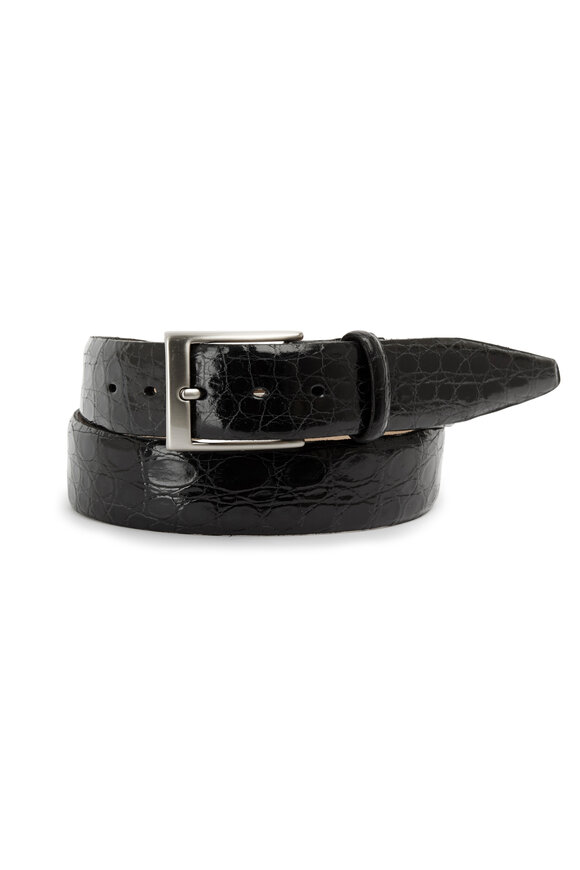 Torino - Black Glazed Caiman Belt