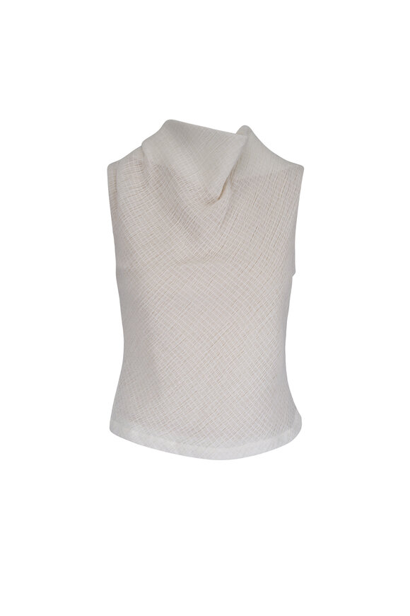 Vince Chalk Shadow Grid Cowl Neck Top - view 1