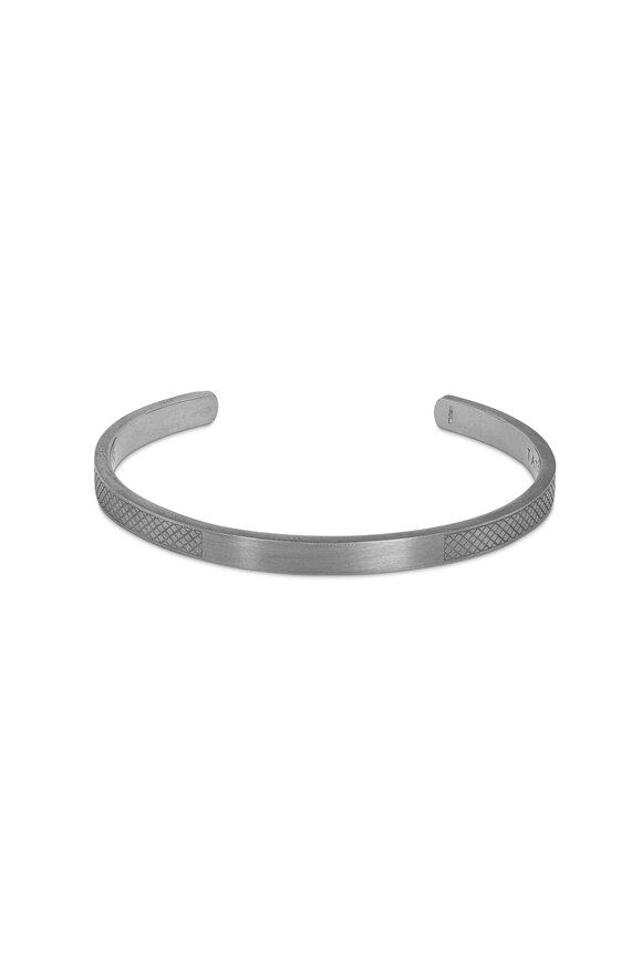 Tateossian - Sterling Silver Satin Texture Hallmark Bangle