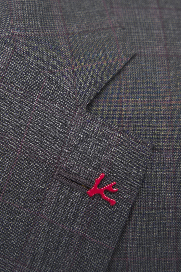 Isaia - Sanita Gray Plaid Wool Blend Suit