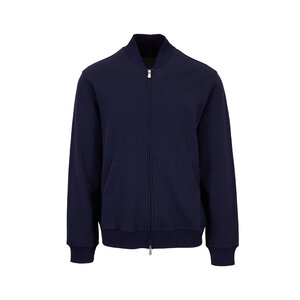 Brunello Cucinelli - Navy Melange Cotton & Linen Spa Hoodie
