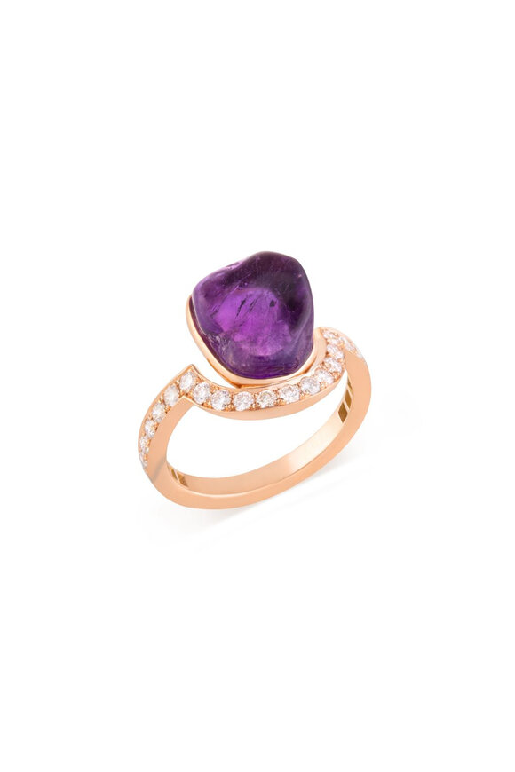 Clara Chehab Irene Purple Half Moon Ring - view 2