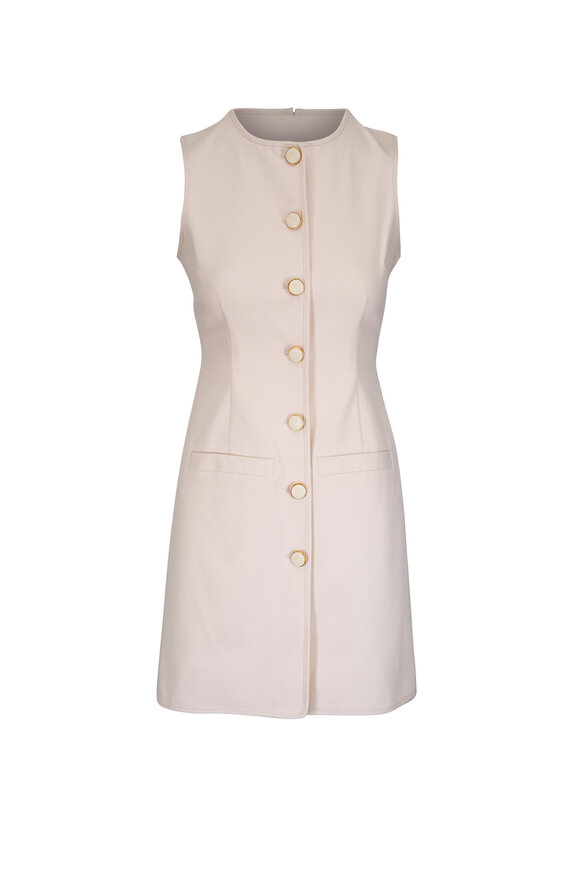Totême - Beige Twist-Strap Crinkled Silk Dress | Mitchell Stores