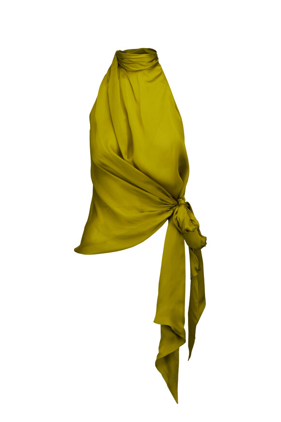 Balmain Chameuse Silk Halter Bow Top - view 1