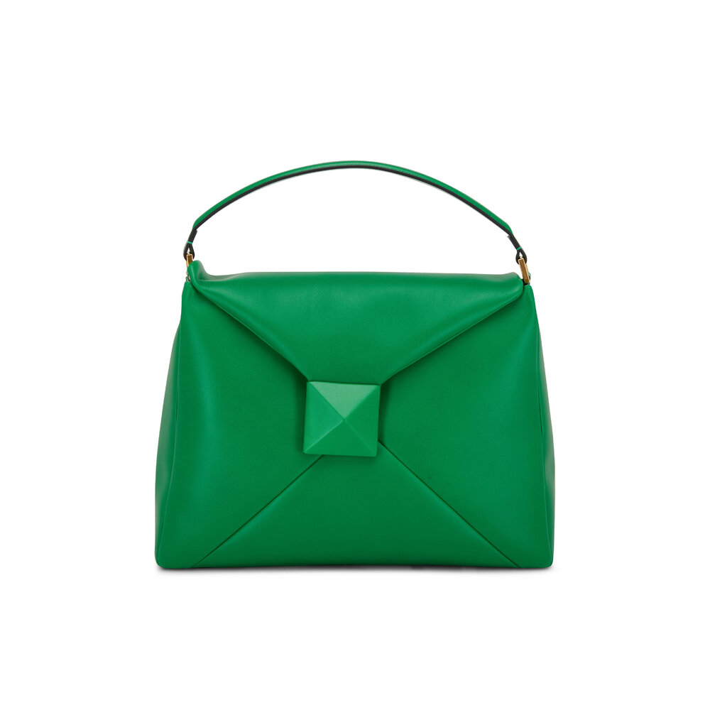 Micro One Stud Nappa And Crystal Stud Handbag for Woman in Green