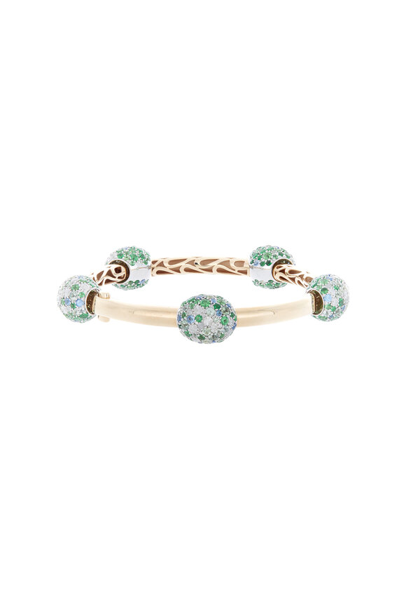 Pomellato - 18K Pink Gold Sapphire, Diamond & Tsavorite Ring