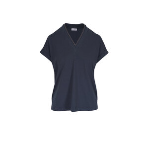 【関税・送料込み】Brunello Cucinelli Striped Crop T-Shirt Brunello Cucinelli Monili Pocket Striped Jersey T-Shirt