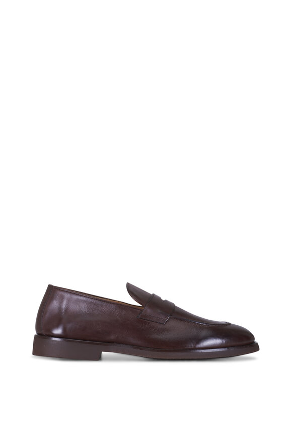 Brunello Cucinelli - Ebony Leather Penny Loafer