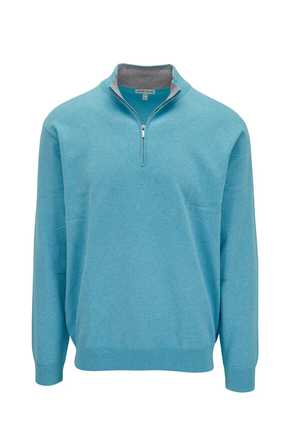 Peter Millar - Radiant Blue Crest Quarter Zip Pullover