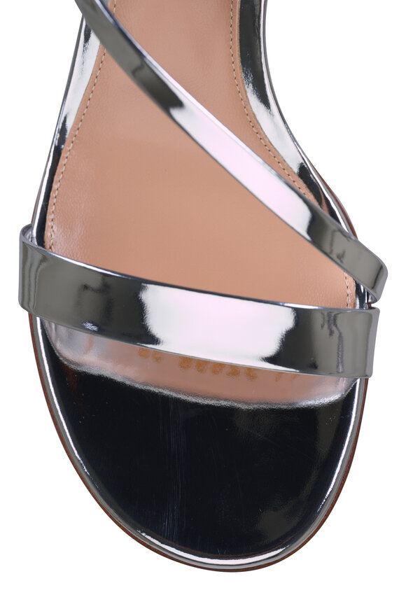 Gianvito Rossi Betsey Silver Metallic Leather Sandal, 45mm - view 5