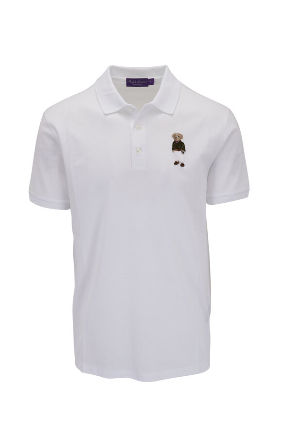 Ralph Lauren Purple Label - Classic White Polo Bear Piqué Polo Shirt 