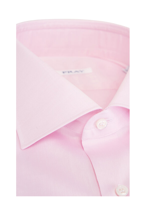 Fray Riva Solid Pink Cotton Dress Shirt - view 2
