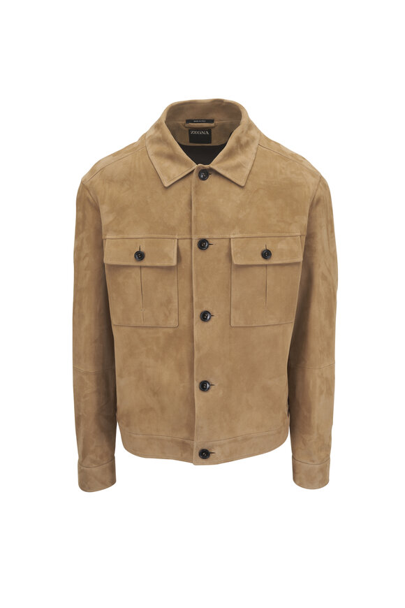Zegna Beige Suede Jacket