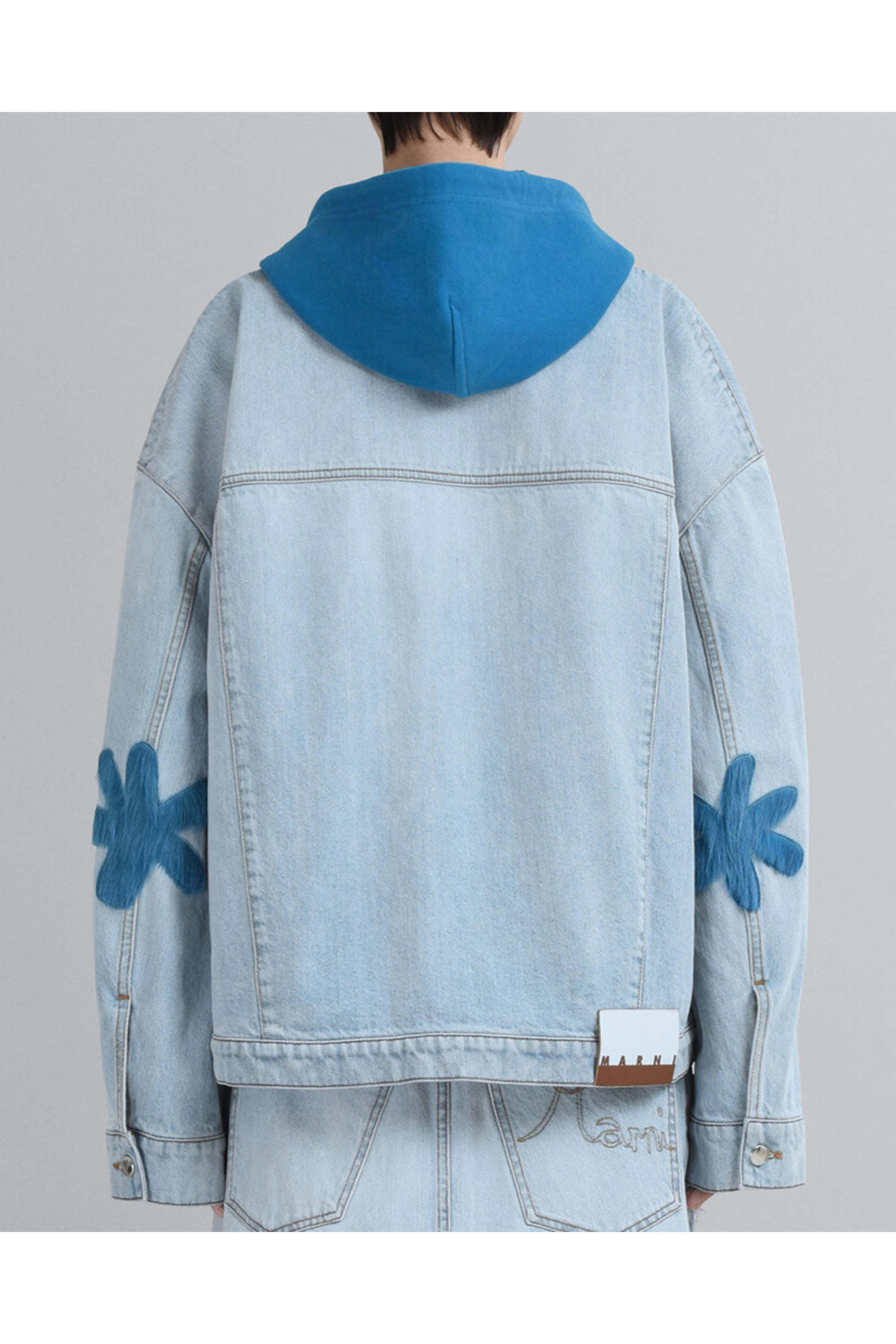 Marni - Floral Elbow Patch Oversized Denim Jacket