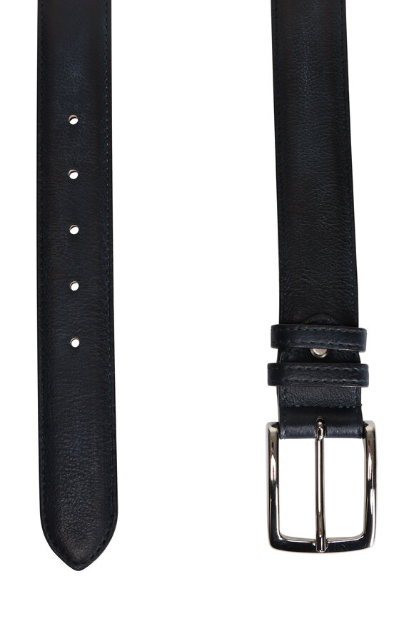 Bontoni Denim Blue Soft Leather Belt - view 2